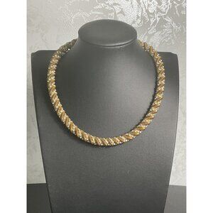 Gold & Silver Twist Rope Necklace With Chain Extender